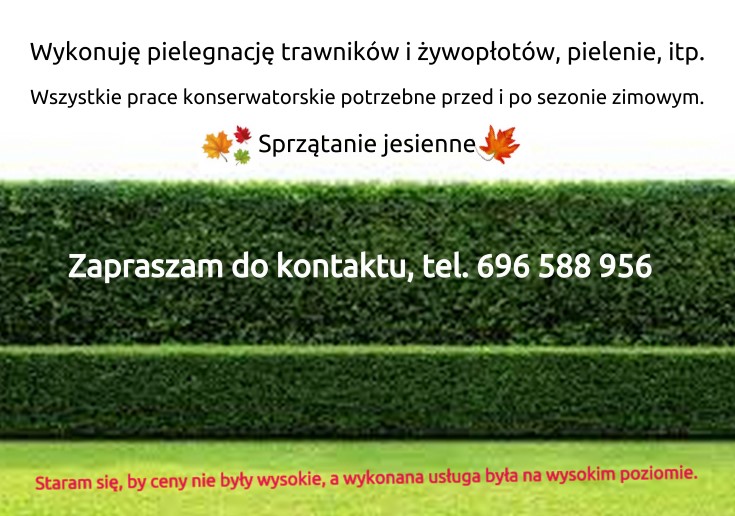 Konserwator zieleni / Aplikator folii okiennych